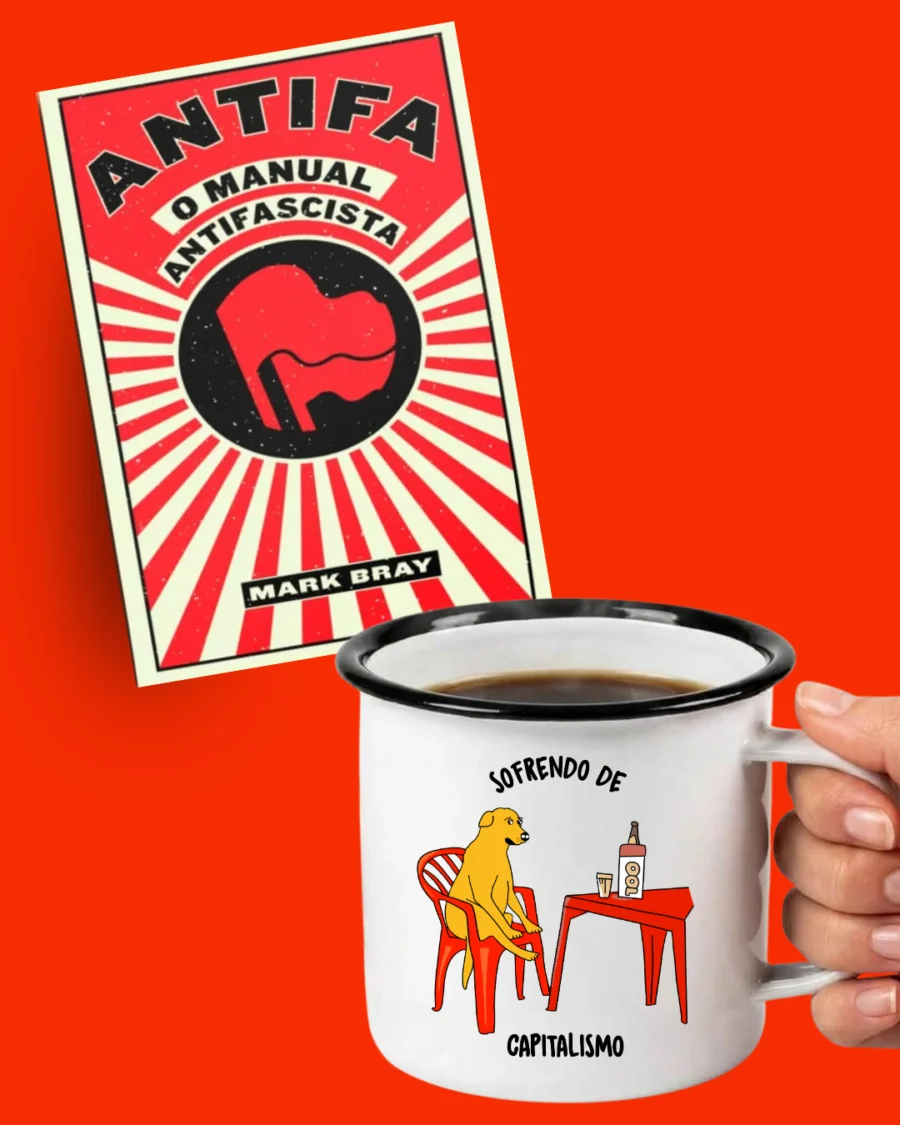 Kit Manual Antifascista + Caneca Sofrendo de Capitalismo